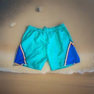 Laguna Men's Swim Shorts Mesh Lining Elastic Waist Drawstring Teal Blue Red L/G‎